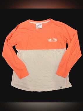 San Juan Puerto Rico Two-Tone Long Sleeve Tee - Orange & White